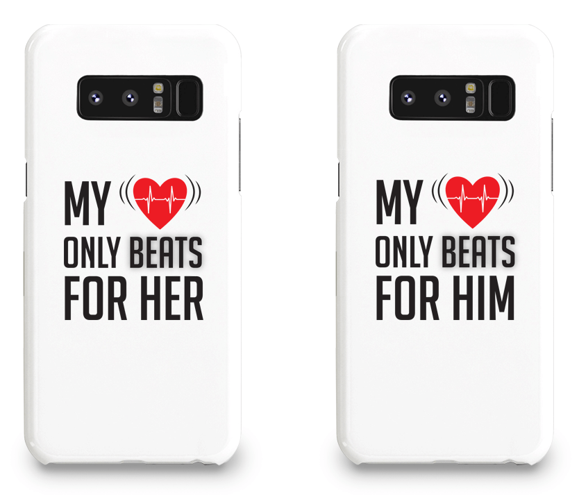 My Heart Only Beats For Her & Him - Couple Matching Phone Cases