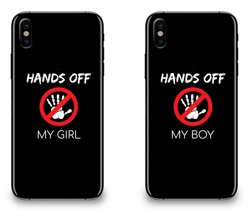 Hands Off My Girl & Boy - Couple Matching iPhone X Cases
