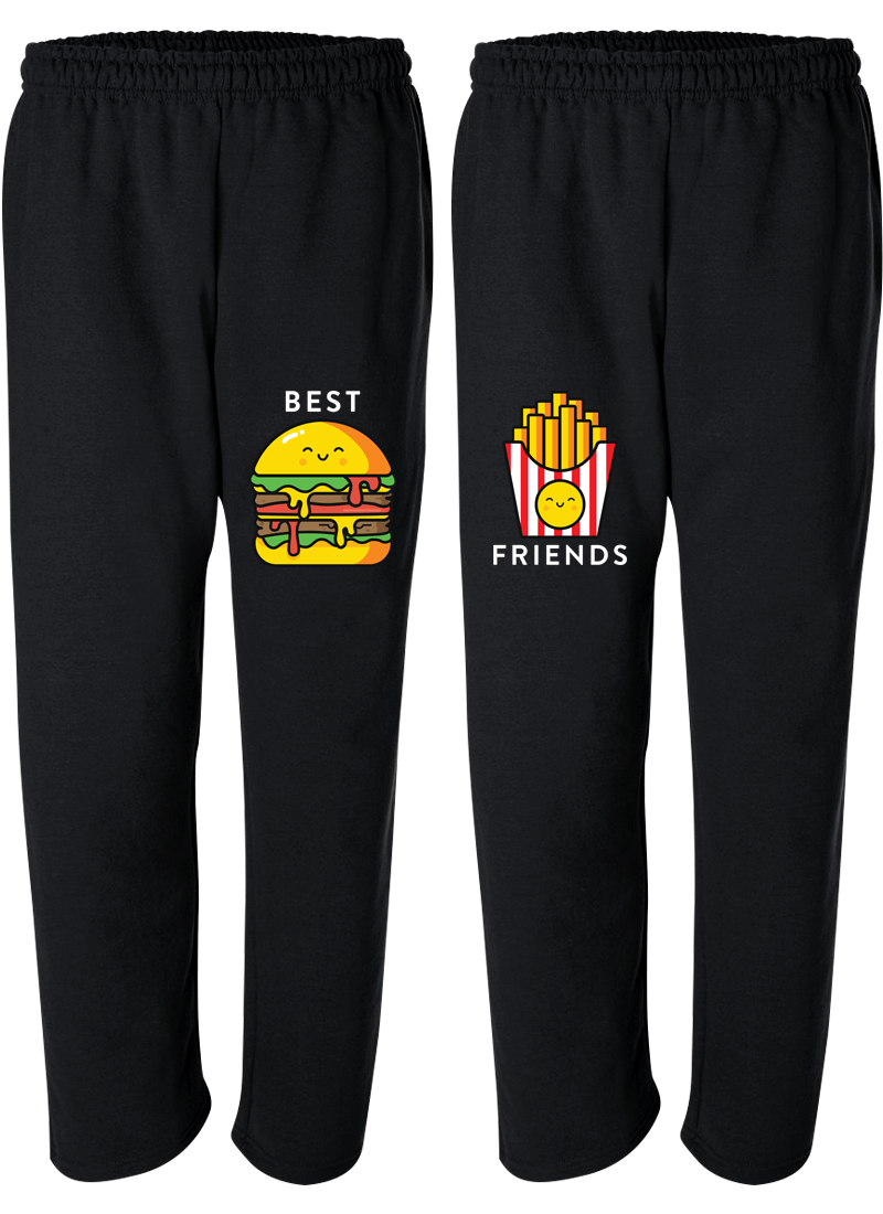 Burger & Fries Best Friend - BFF Matching Sweatpants