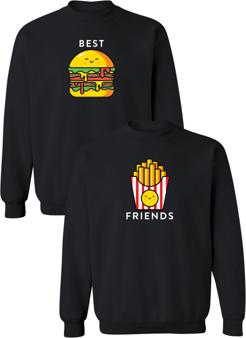 Burger & Fries Best Friend BFF Matching Sweatshirts