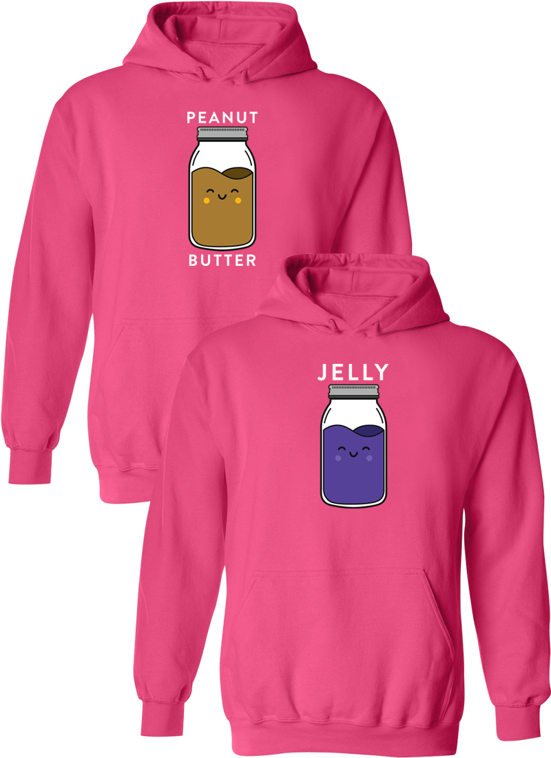 Peanut Butter & Jelly Best Friend BFF Matching Hoodies