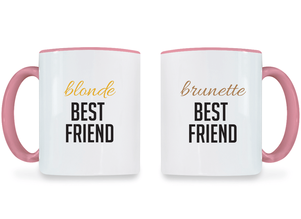 Cute Matching Coffee Mugs for Best Friends Brunette Best Friend