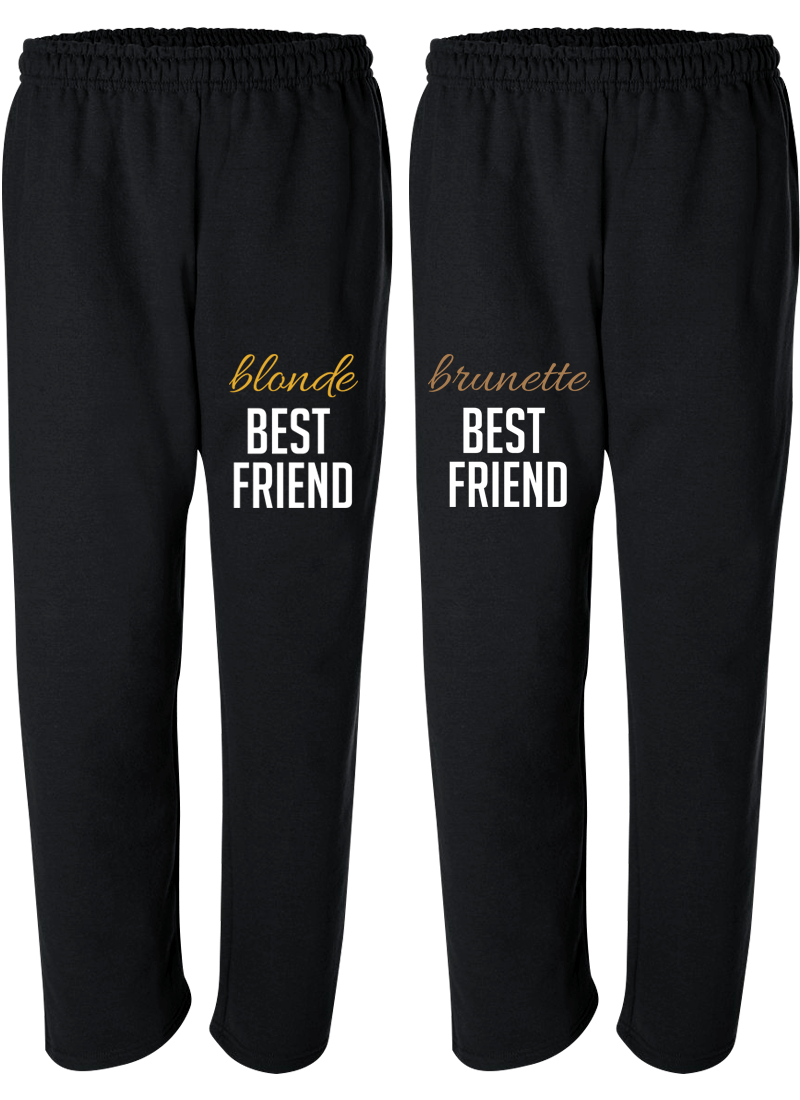 Blonde & Brunette Best Friend - BFF Matching Sweatpants