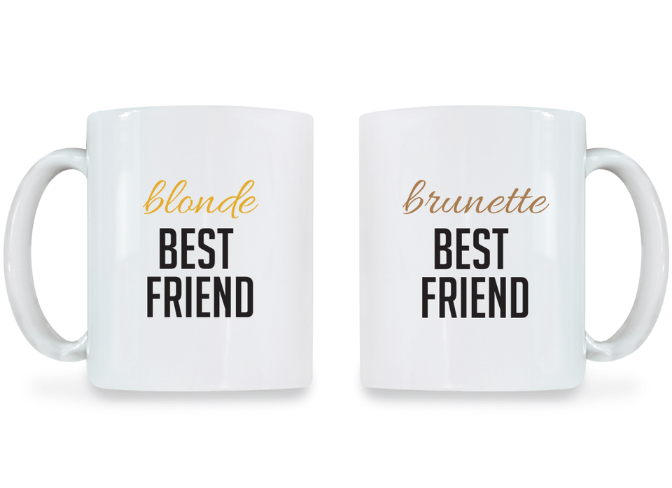 Blonde & Brunette Best Friend - BFF Coffee Mugs