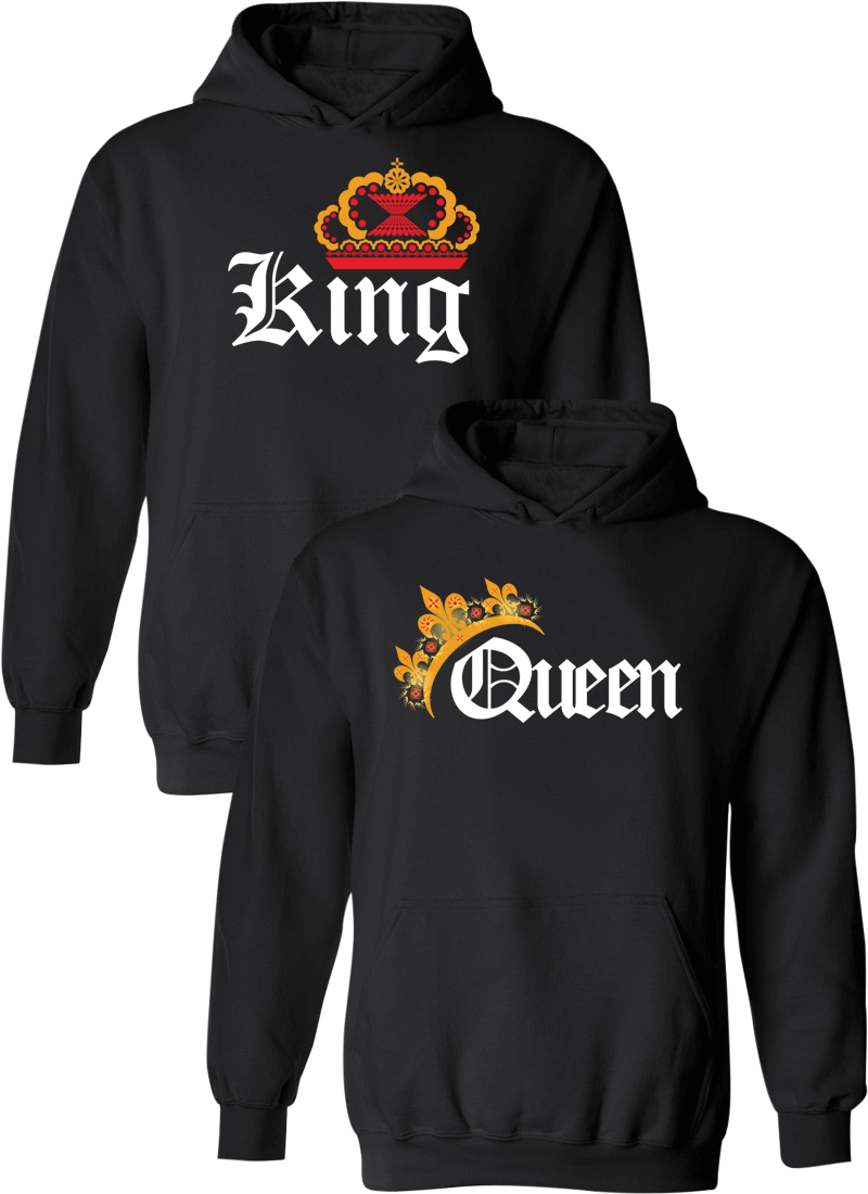 King & Queen Matching Couple Hoodies