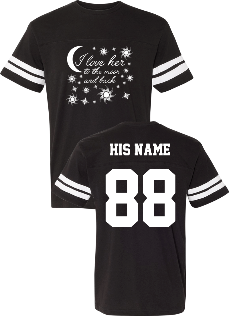 I Love Her & Him To The Moon And Back - Couple Cotton Jerseys