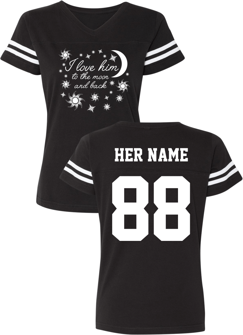I Love Her & Him To The Moon And Back - Couple Cotton Jerseys