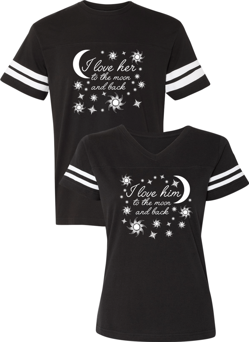 I Love Her & Him To The Moon And Back Couple Sports Jersey