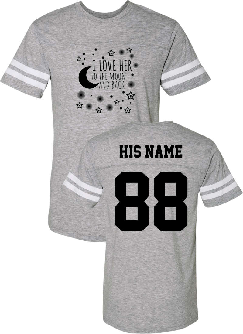 I Love Her & Him To The Moon And Back - Couple Cotton Jerseys