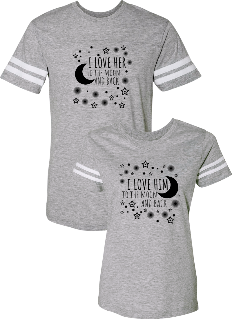 I Love Her & Him To The Moon And Back Couple Sports Jersey