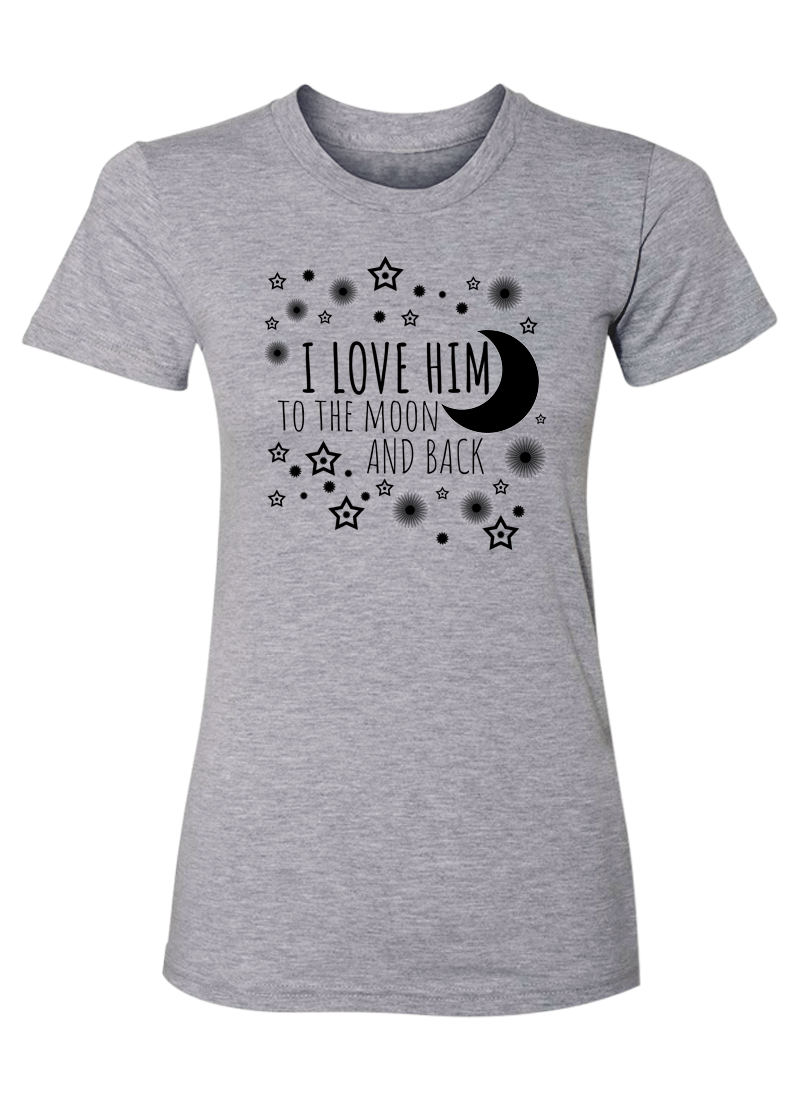 I Love Her & Him To The Moon And Back - Couple Shirts