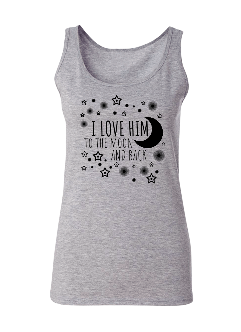 I Love Her & Him To The Moon And Back - Couple Tank Tops