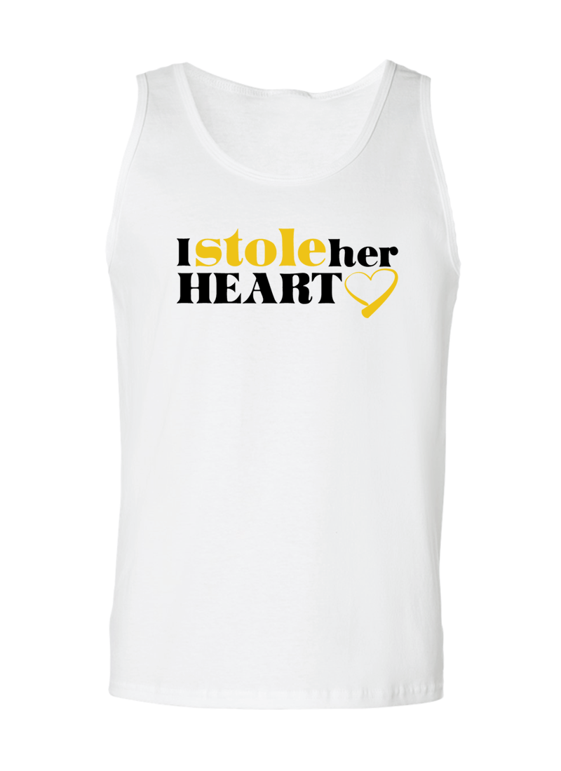 I Stole Her Heart & So I Am Stealing His Last Name - Couple Tank Tops