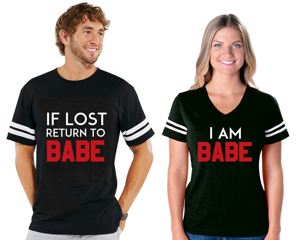 If Lost Return To Babe & I Am Babe - Couple Cotton Jerseys