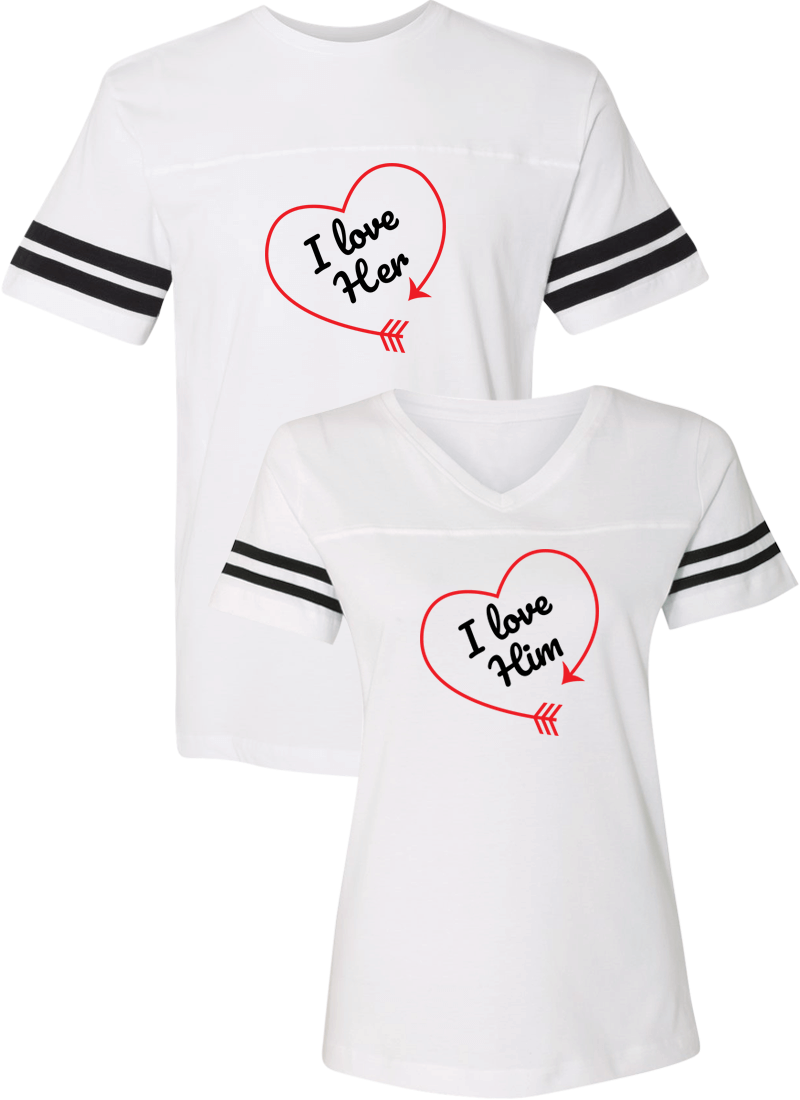 I love Her & Him Couple Sports Jersey