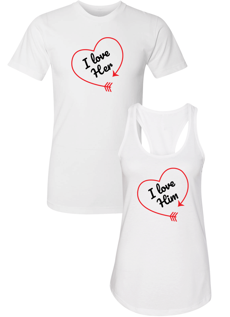 I love Her & Him - Couple Shirt Racerback