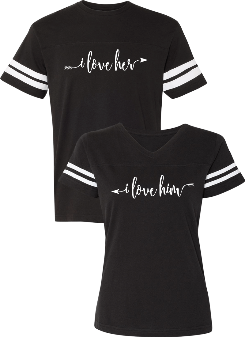 I love Her & Him Couple Sports Jersey