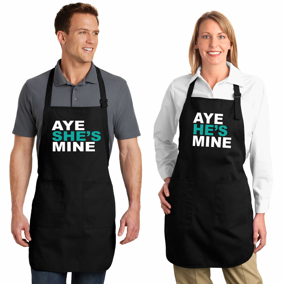 Aye She's Mine & Aye He's Mine - Couple Aprons