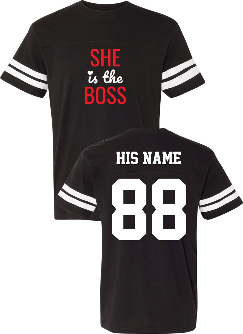 She Is The Boss & He Is The Man - Couple Cotton Jerseys