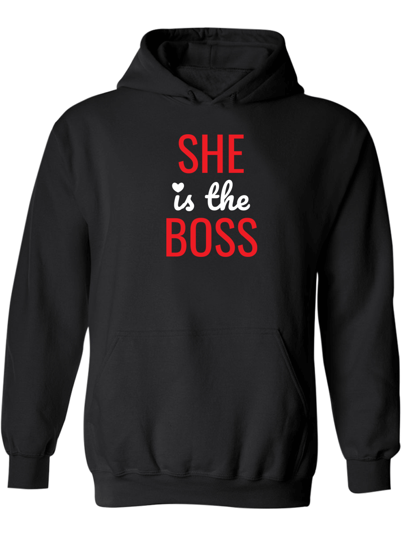 She Is The Boss & He Is The Man - Couple Hoodies