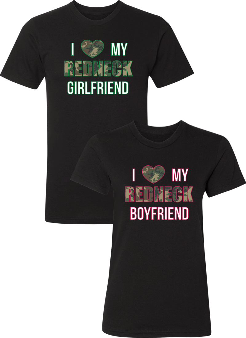I Love My Redneck Girlfriend & Boyfriend Couple Matching Shirts