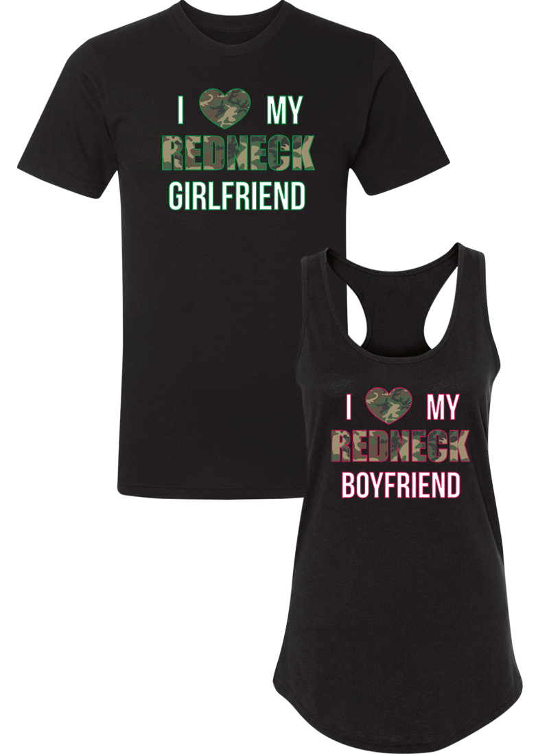 I Love My Redneck Girlfriend & Boyfriend - Couple Shirt Racerback