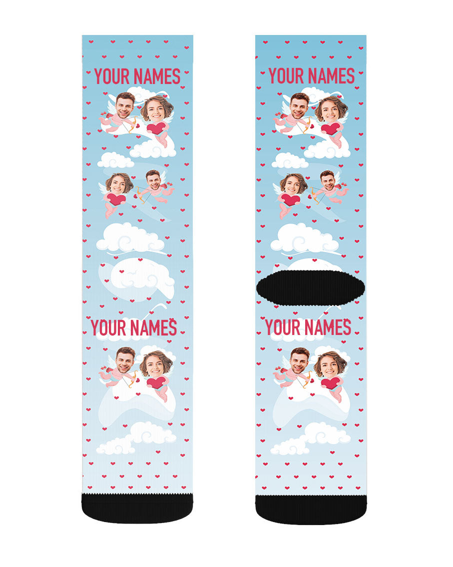 Angels in Blue Sky - Couple Face Socks