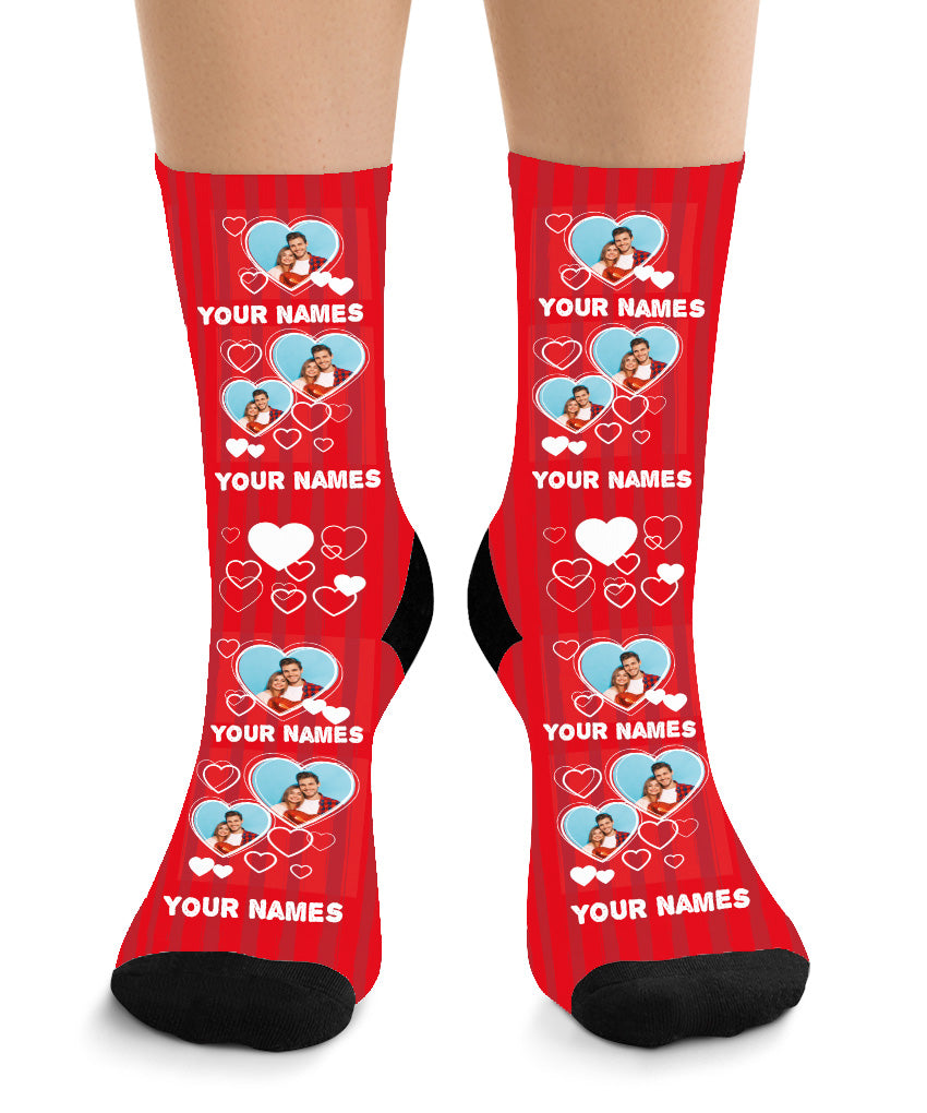 Hearts - Couple Face Socks