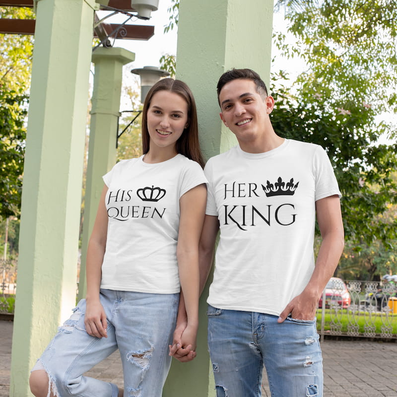 Her King & His Queen - Couple Shirts