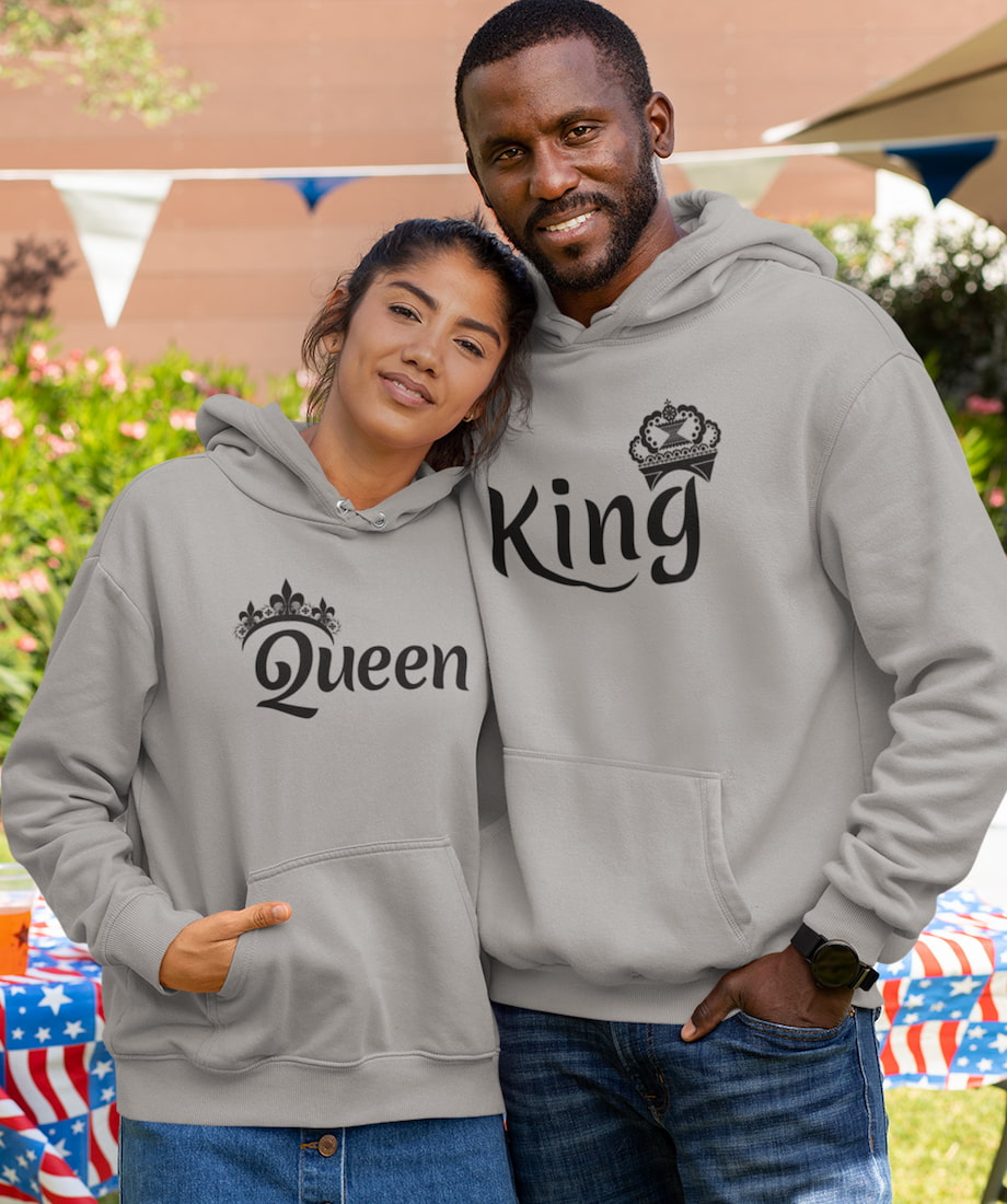 King & Queen - Couple Hoodies