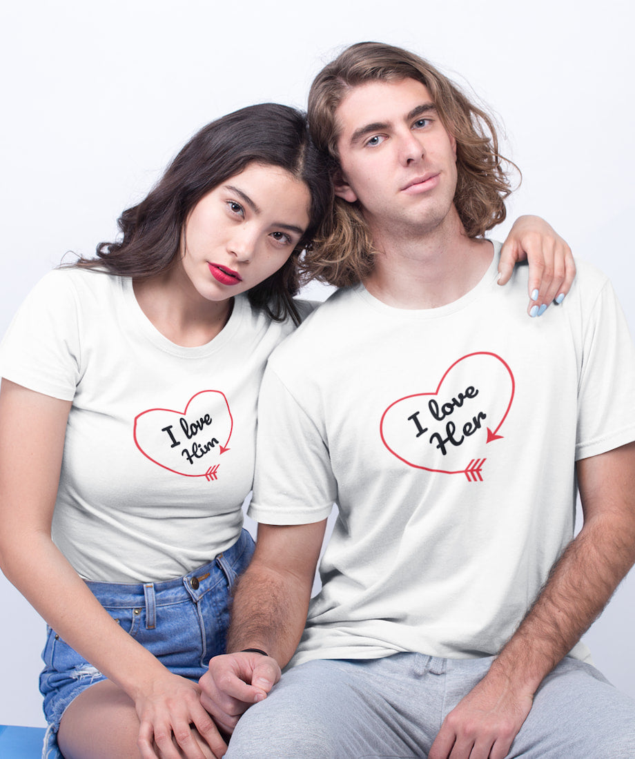 I love Her & Him - Couple Shirts