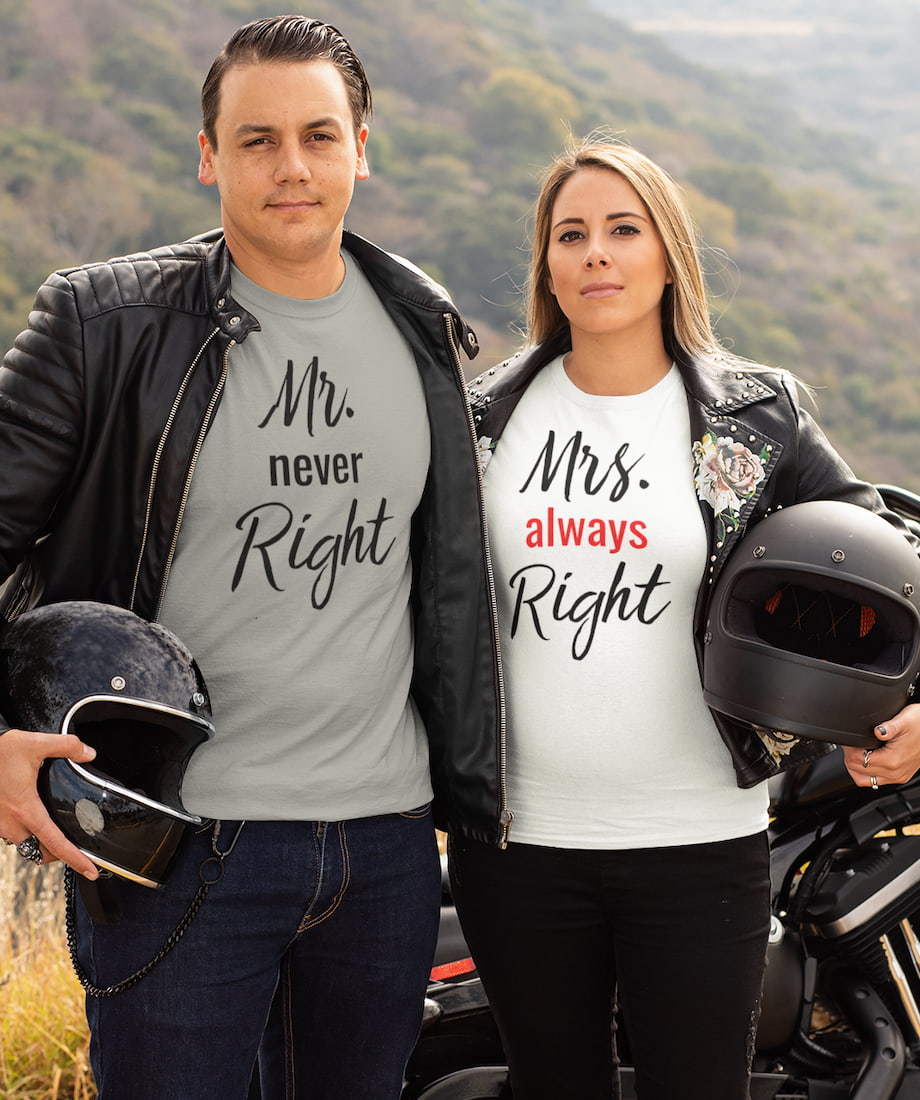 Mr. Never Right & Mrs. Always Right - Couple Shirts