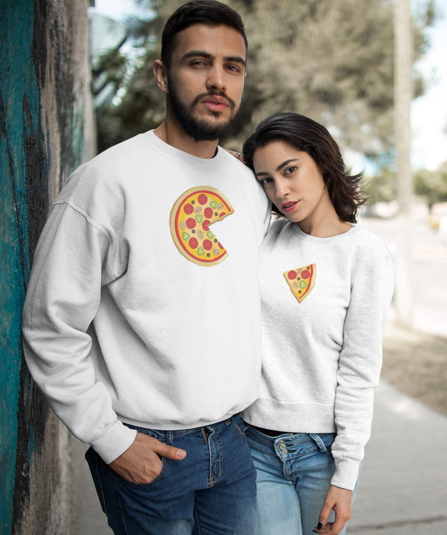 Piece Pizza & Slice - Couple Sweatshirts