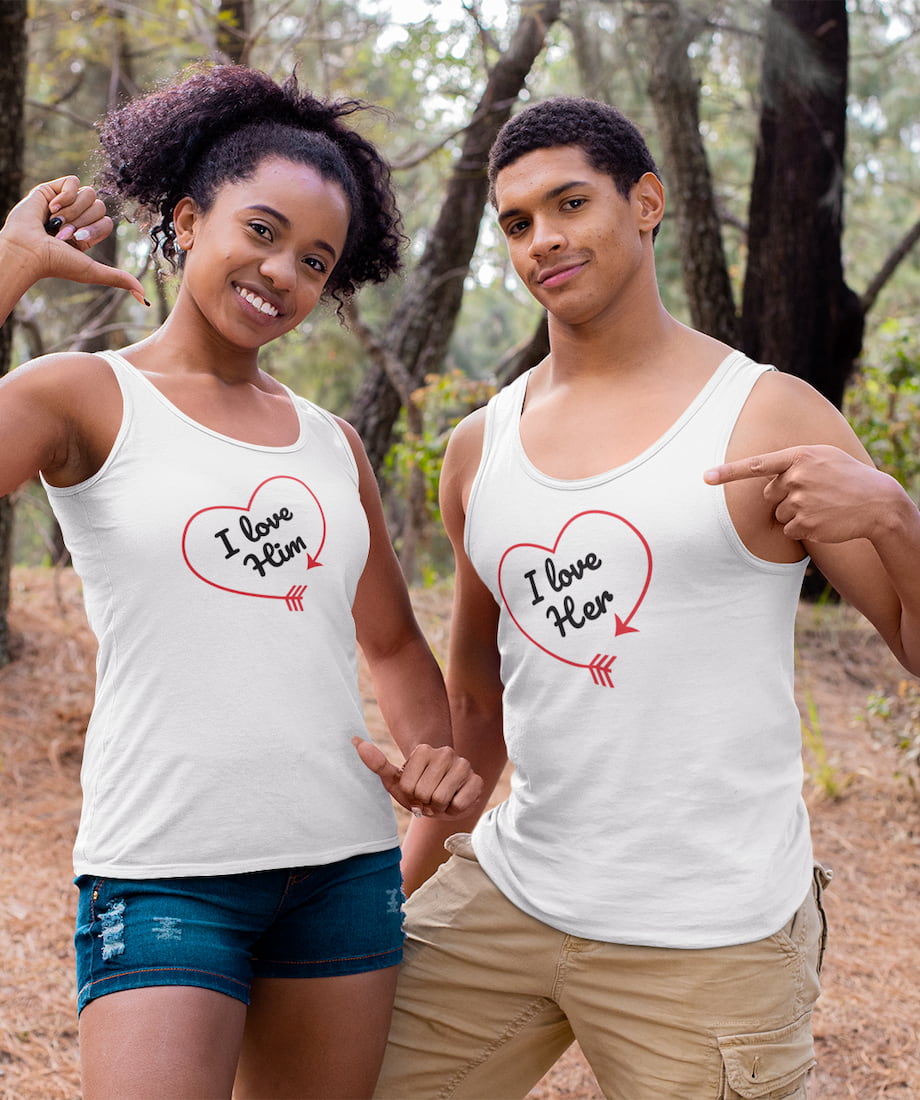 I love Her & Him - Couple Tank Tops
