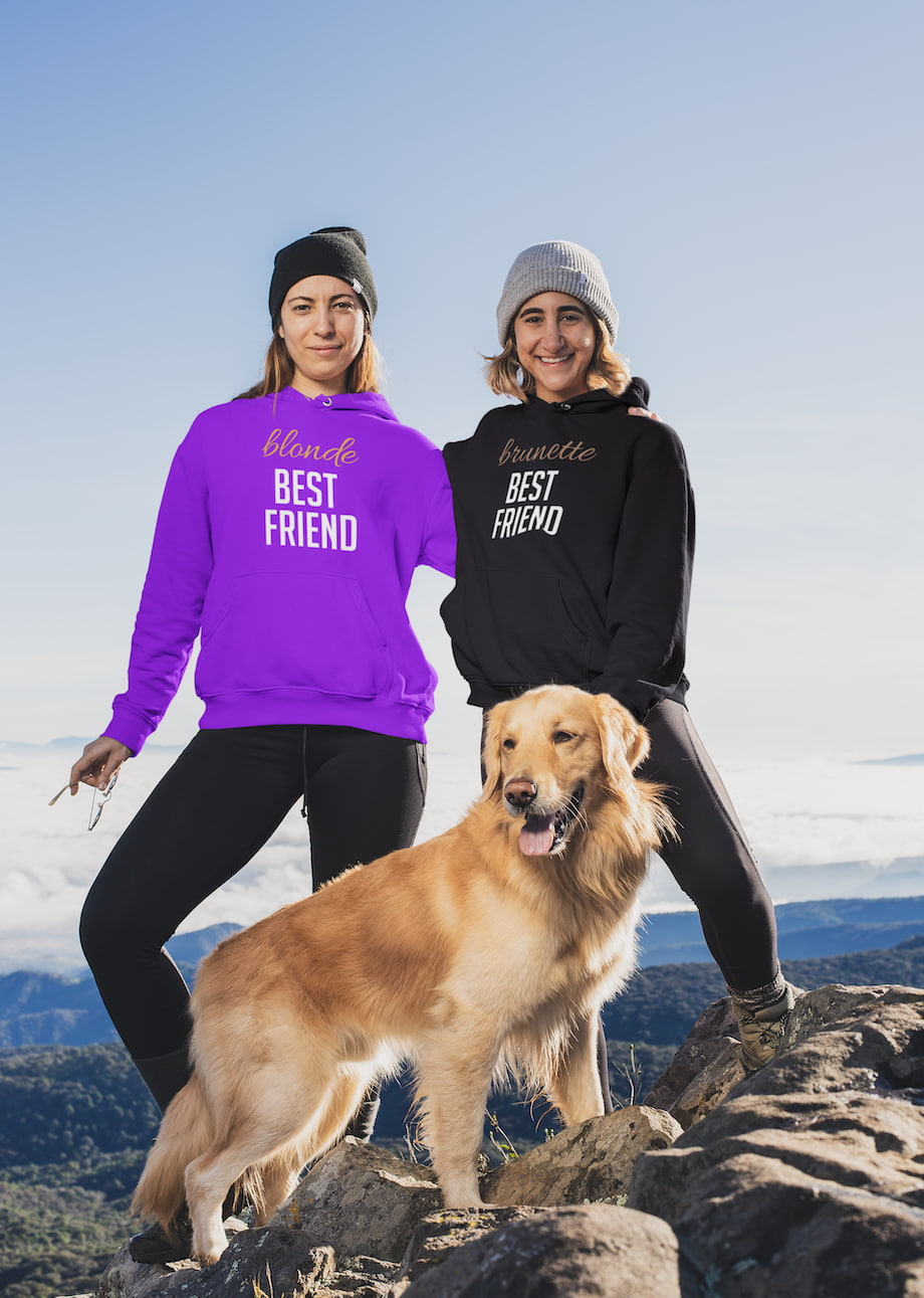 Blonde & Brunette Best Friend - BFF Hoodies