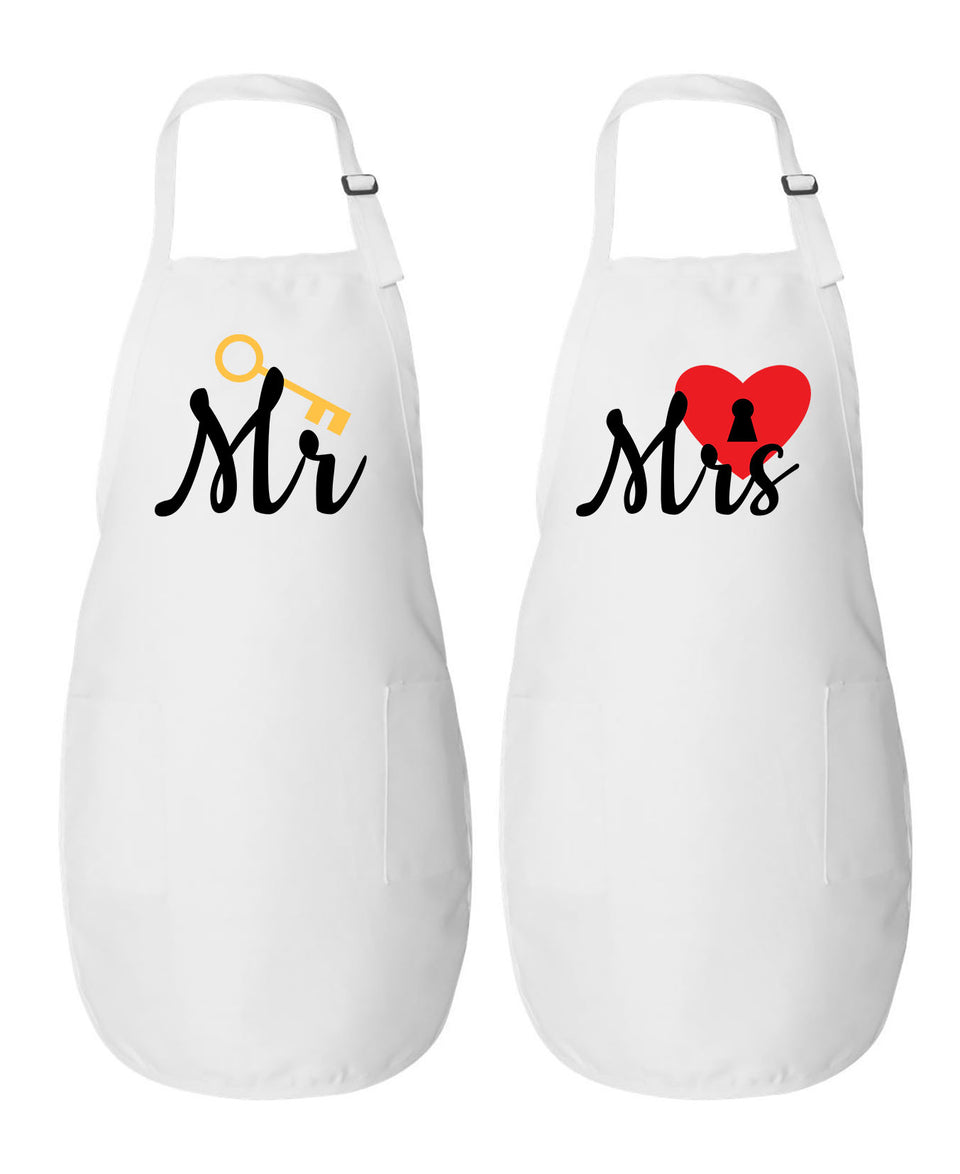 Kate Aspen Mr. & Mrs. Couples Apron Gift Set | 29122NA