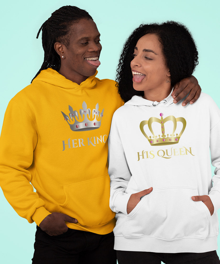 Her King & His Queen - Couple Hoodies