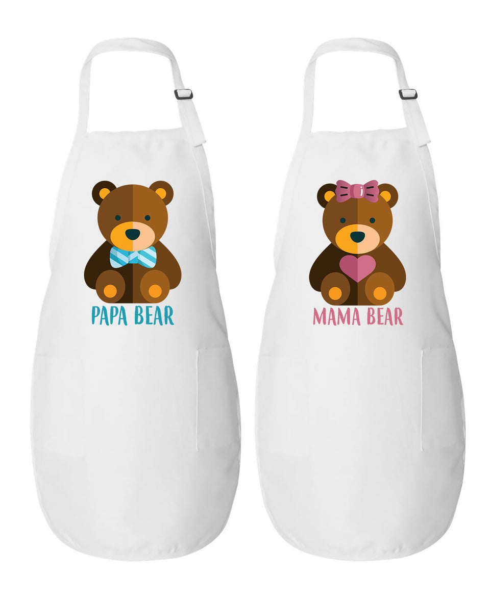 Papa Bear & Mama Bear - Couple Aprons