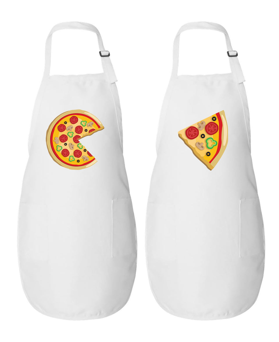 Pizza & Slice - Couple Aprons