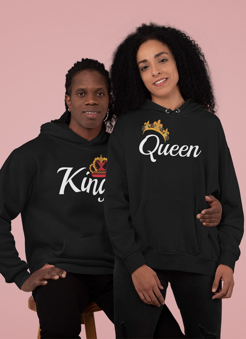 King & Queen - Couple Hoodies