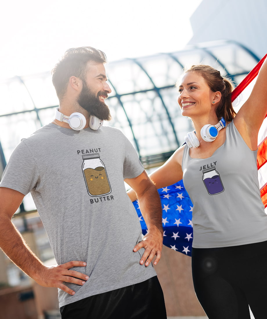 Peanut Butter & Jelly - Couple Shirt & Racerback